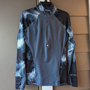 Athleta Running Wild Half Zip 2.0 El Iron Blue. Size small